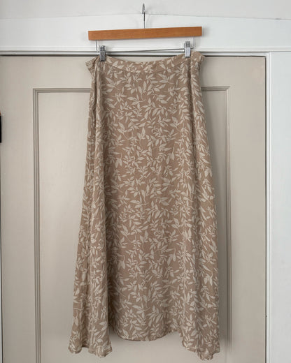 Silk Leaf Maxi Skirt
