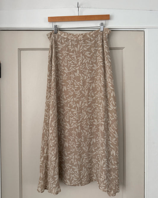 Silk Leaf Maxi Skirt