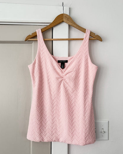 Pink Textured Tank Top