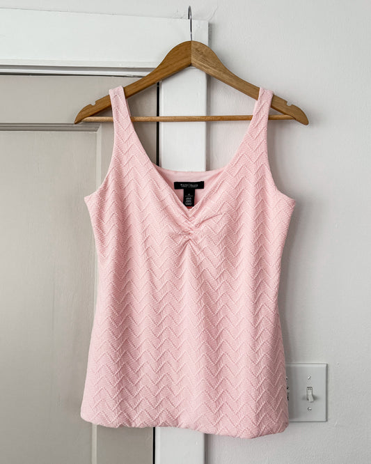Pink Textured Tank Top