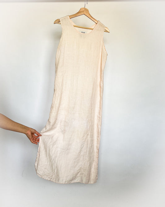 Flax Linen Rose Maxi Dress