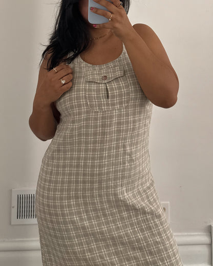 90’s Linen Plaid Dress