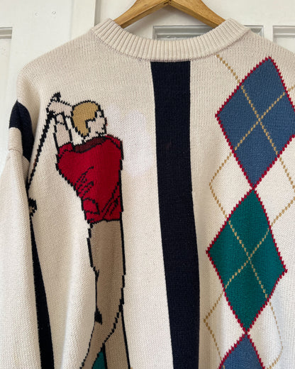 Golf Graphic Knitted Sweater
