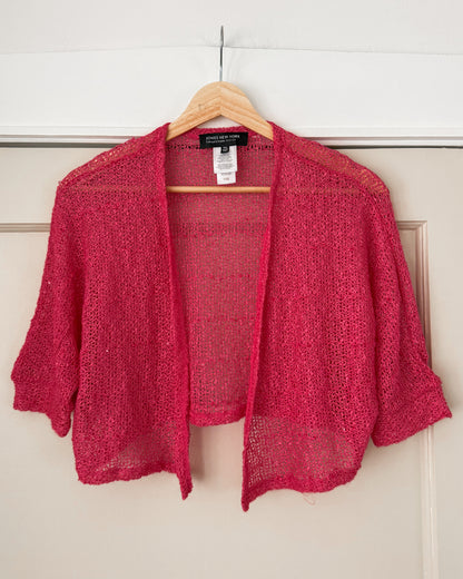 Jones NY Pink Short Sleeve Cardigan