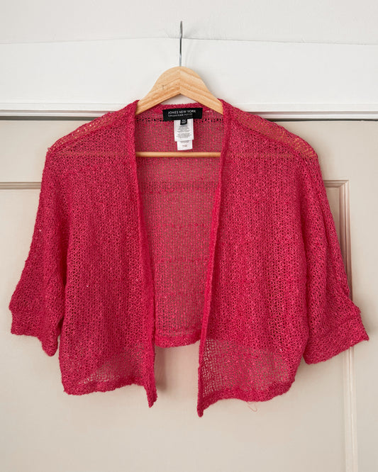Jones NY Pink Short Sleeve Cardigan