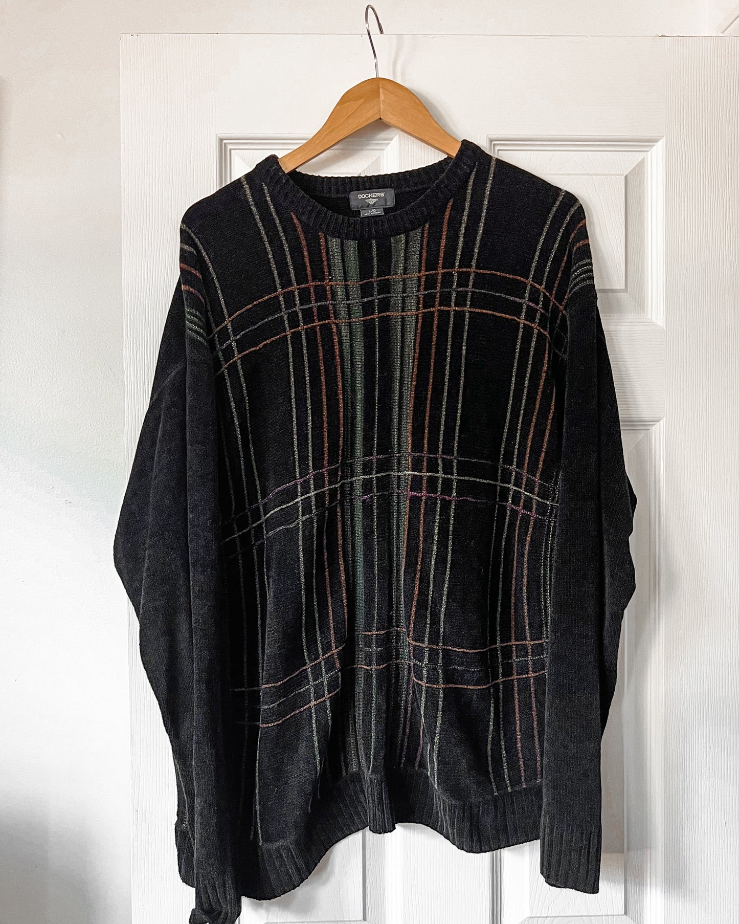 Dockers Black Velvet Striped Sweater