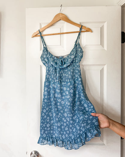 Floral Tie Mini Dress