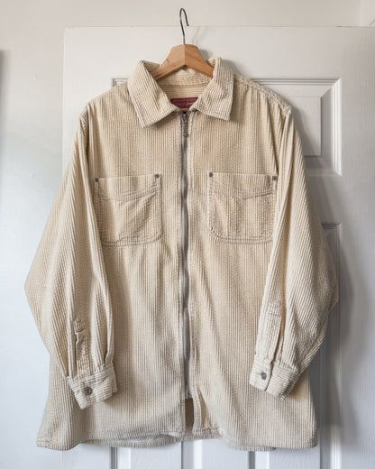 Venezia Cream Corduroy Zip Up