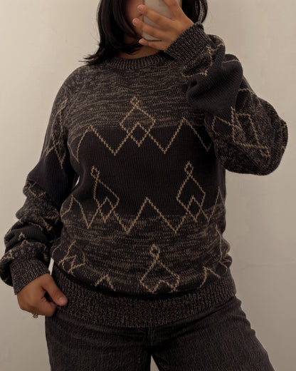 Diamond Patterned Knitted Sweater