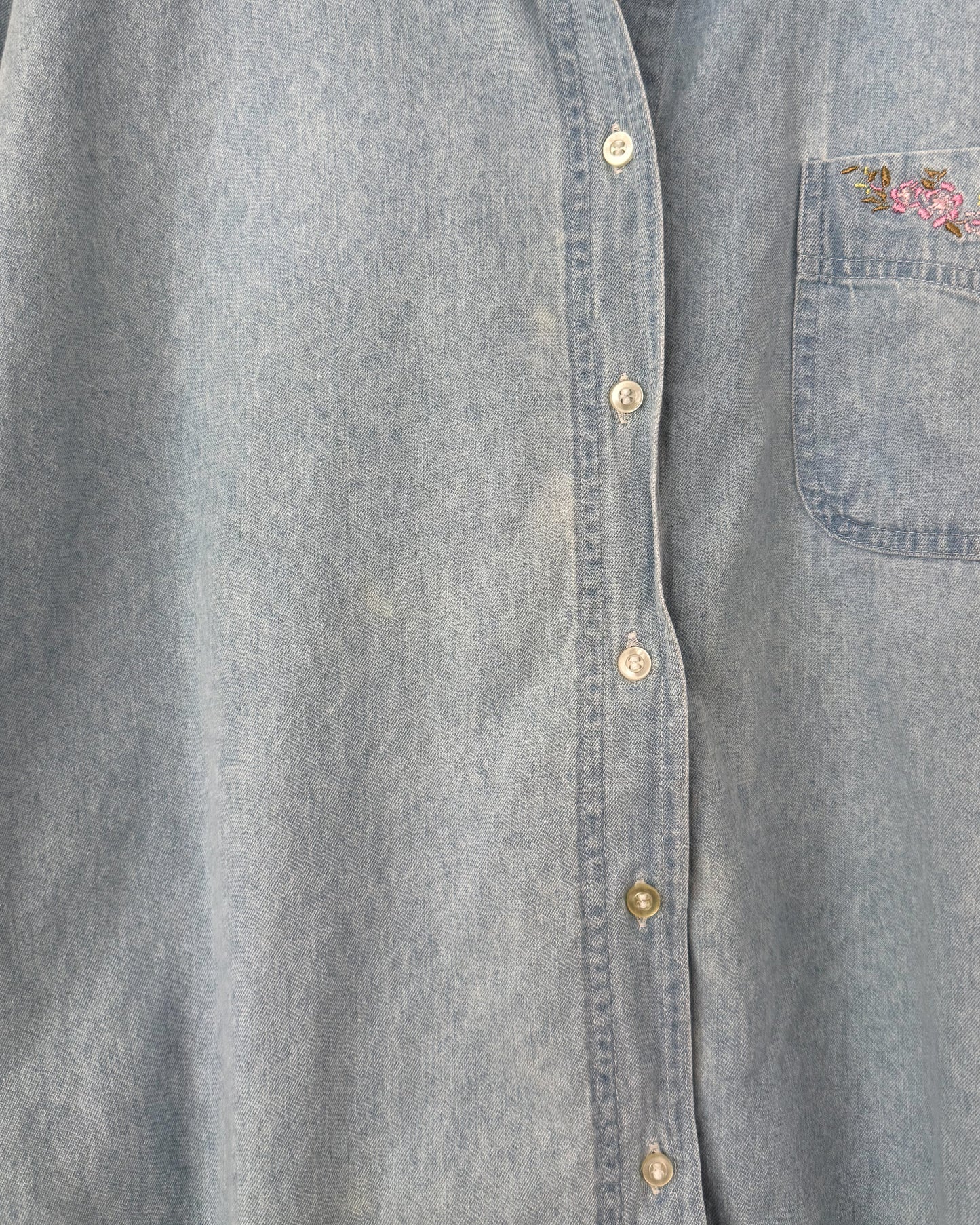 Floral Embroidered Button Down