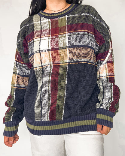 Croft & Barrow Plaid Knitted Sweater