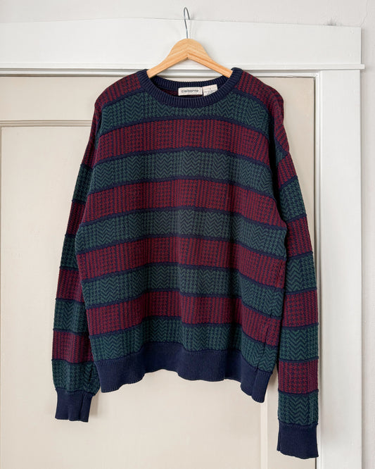 Vintage Claiborne Striped Knitted Sweater