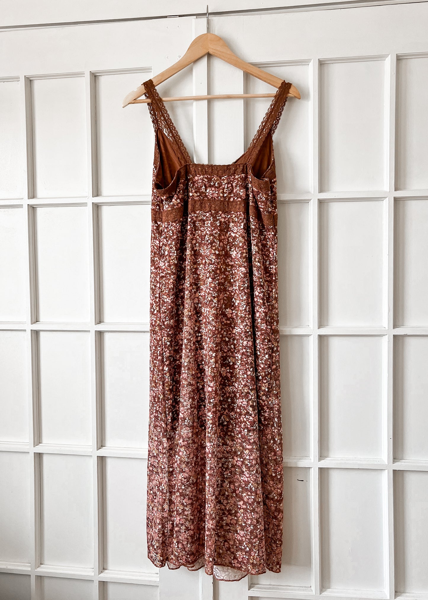 Brown Floral Lace Dress