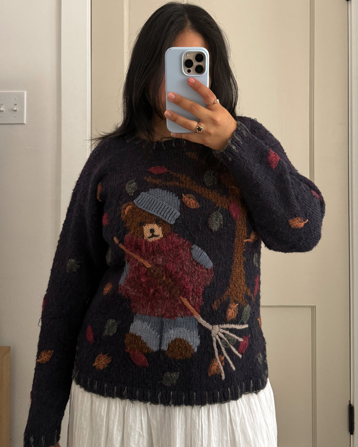 90’s Fall Bear Knitted Sweater