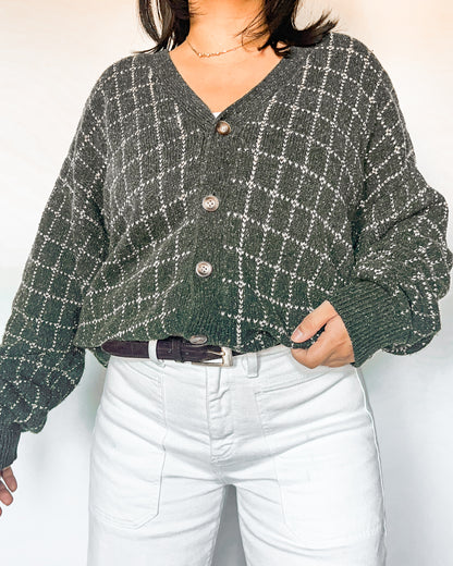 Green Silk Knitted Cardigan