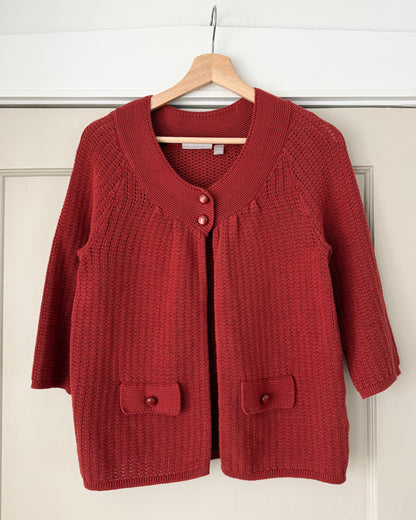 Rust 3/4 Sleeve Cardigan