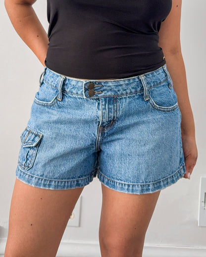 Low Rise Denim Shorts