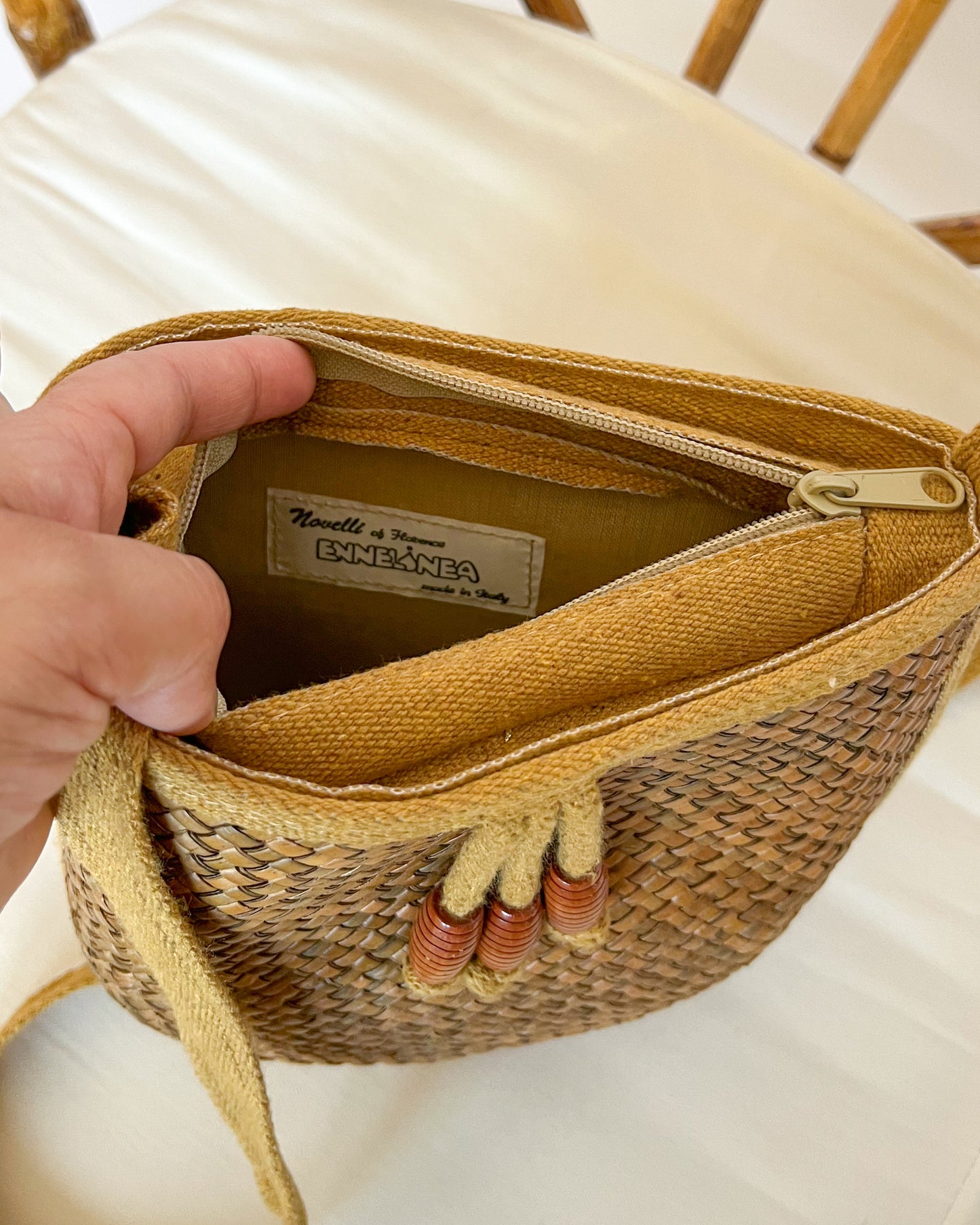 Italian Woven Straw Crossbody Bag