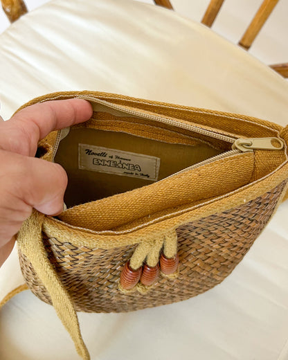 Italian Woven Straw Crossbody Bag