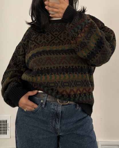 Vintage Multi Patterned Knitted Sweater