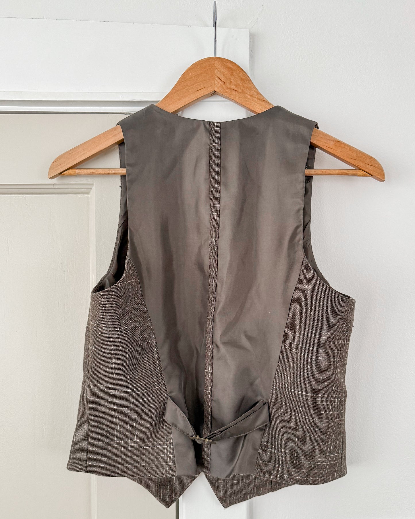 Brown Plaid Vest
