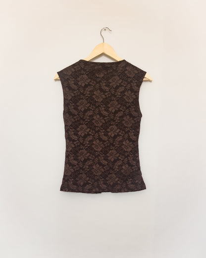 Brown Laced Tank Top
