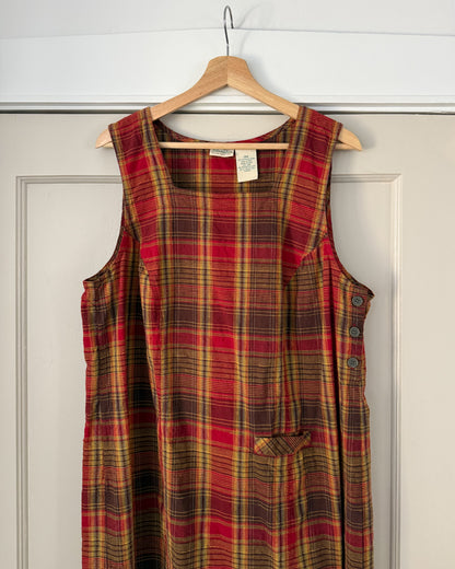 90’s Orange Plaid Dress