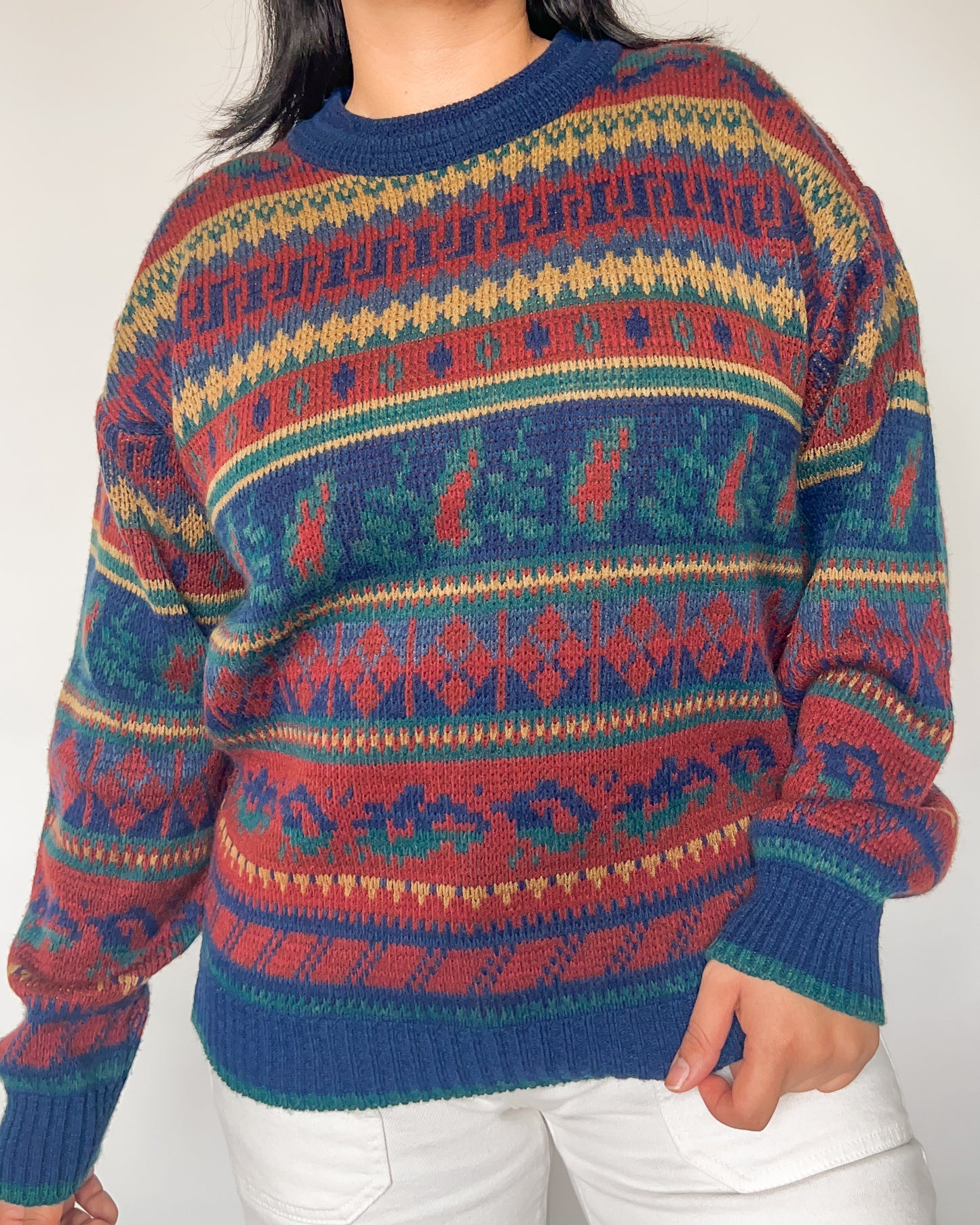 Multi Patterned Sears Knitted Sweater