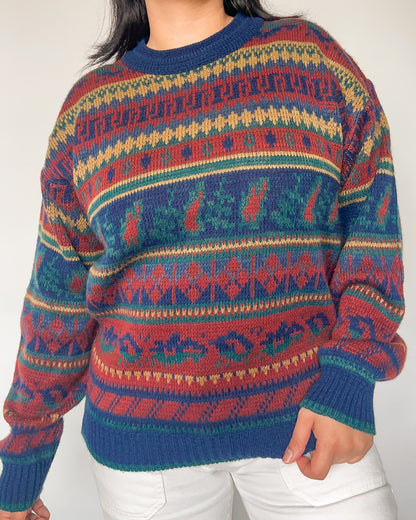 Multi Patterned Sears Knitted Sweater