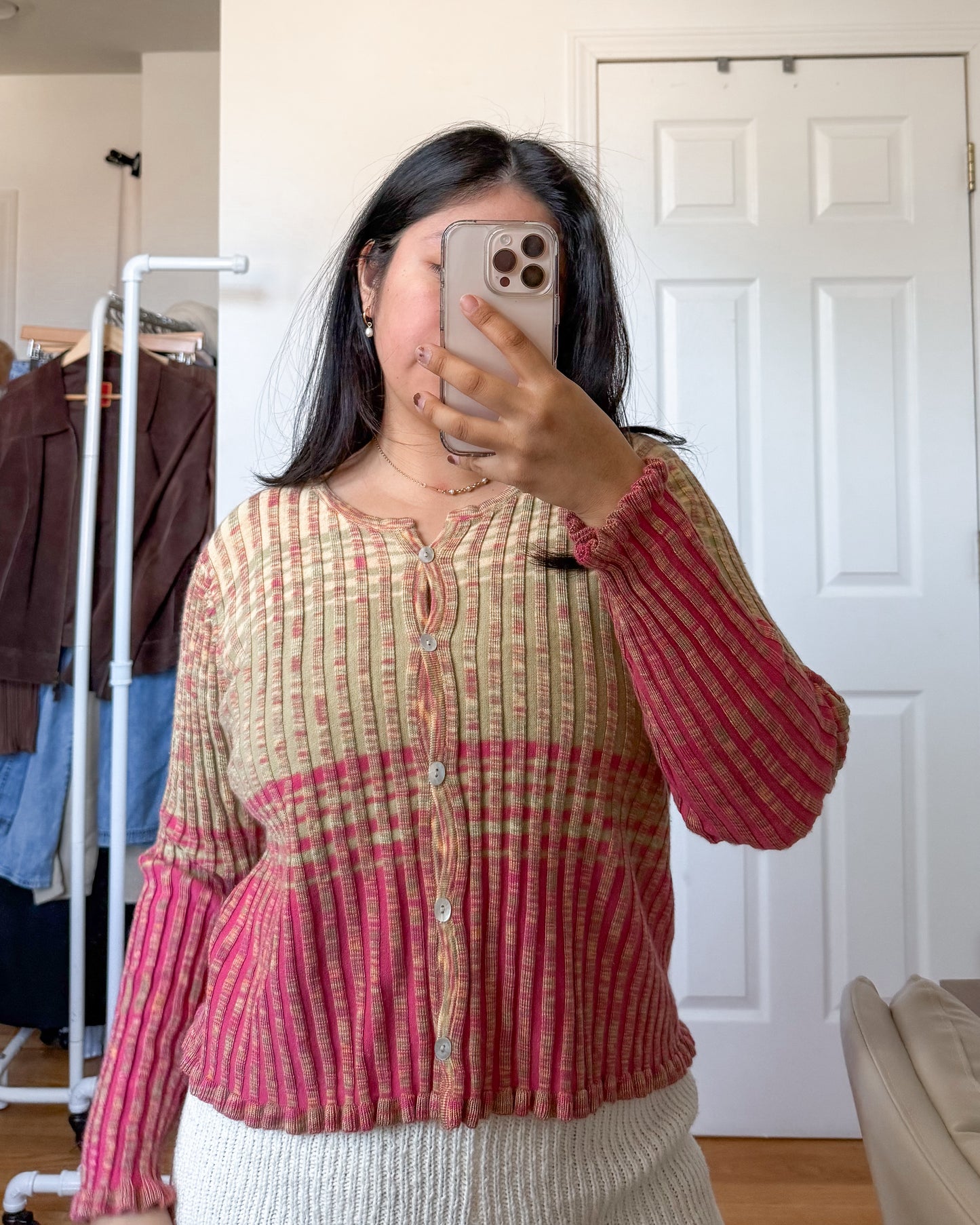 JH Ribbed Stripped Cardigan