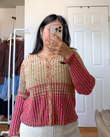 JH Ribbed Stripped Cardigan