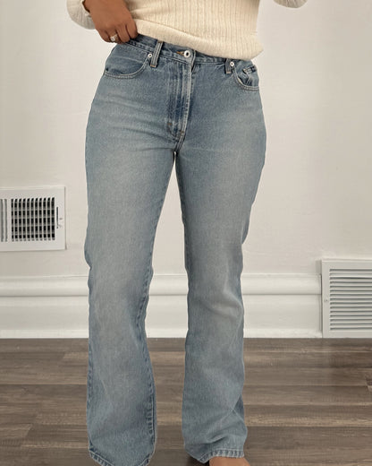Express Blues Low Rise Wide Leg Jeans