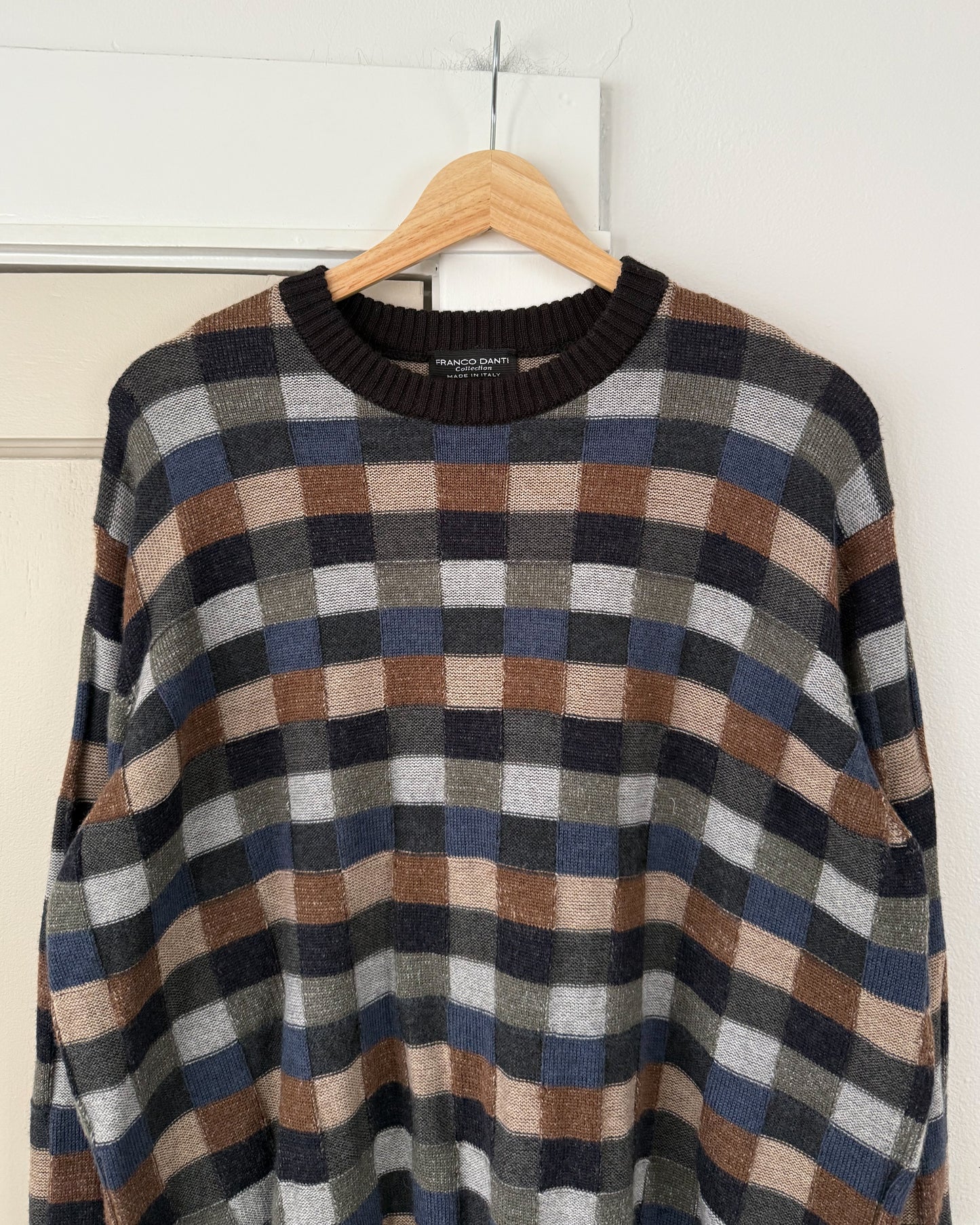 Checkered Knitted Sweater