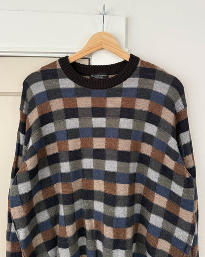 Checkered Knitted Sweater