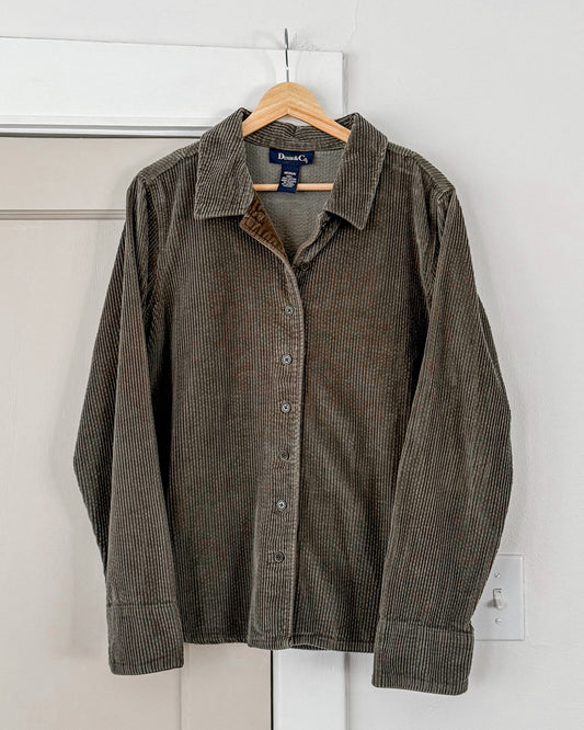 Olive Corduroy Button Up