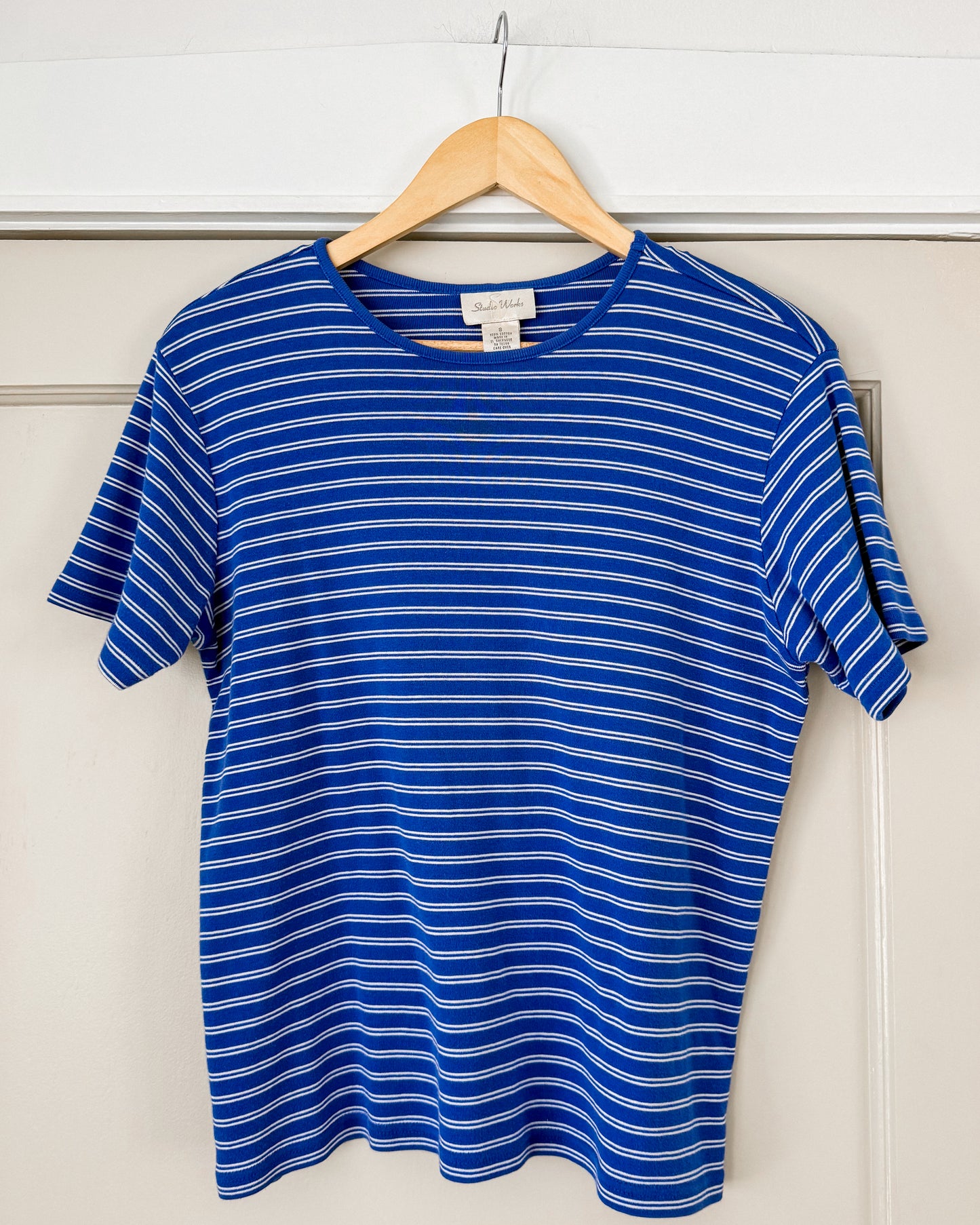 90’s Blue Striped T Shirt