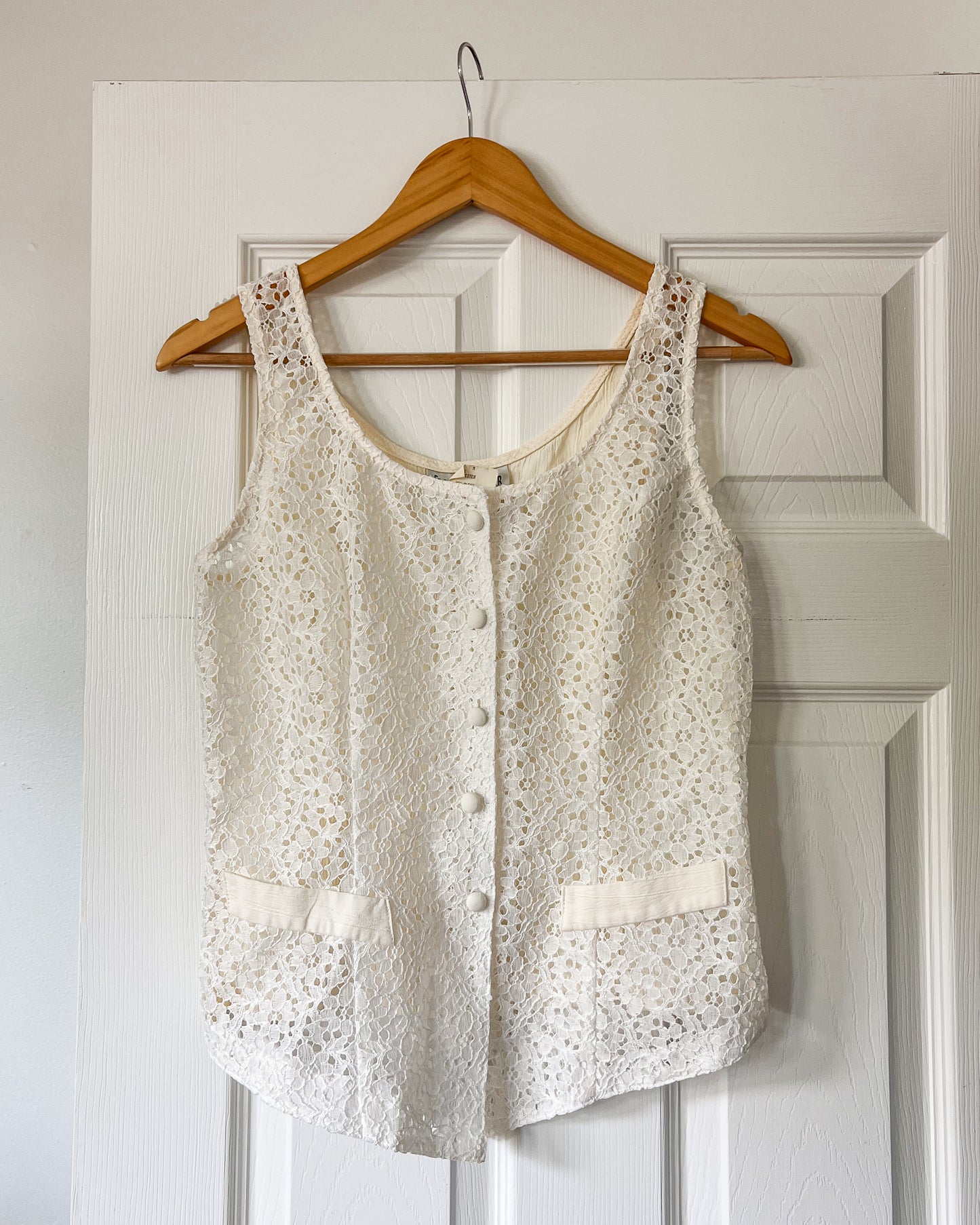 Vintage Cream Eyelet Tank Top