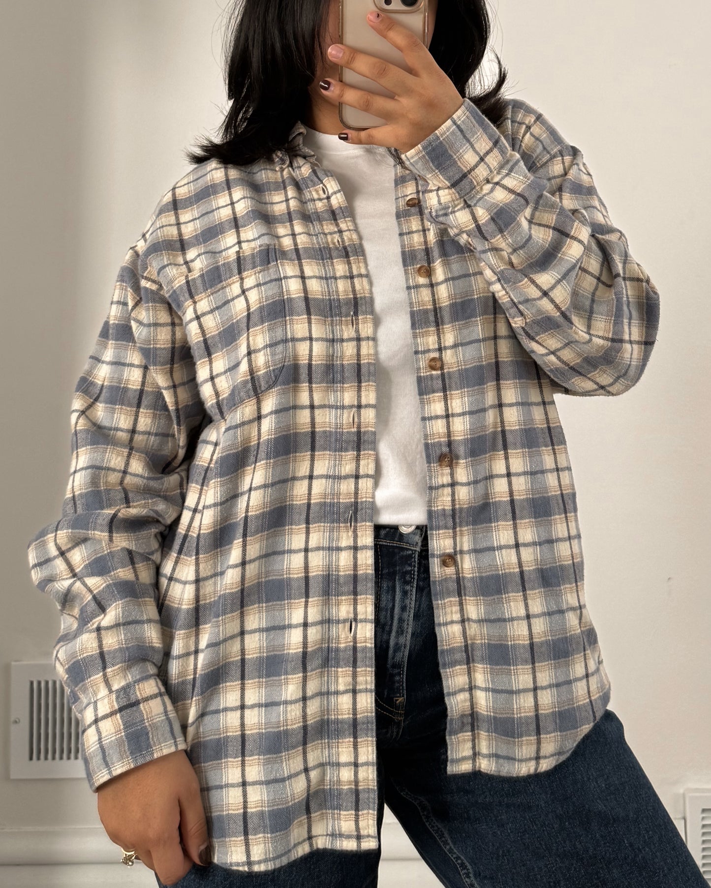 Blue Plaid Flannel Shirt