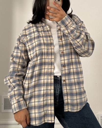 Blue Plaid Flannel Shirt
