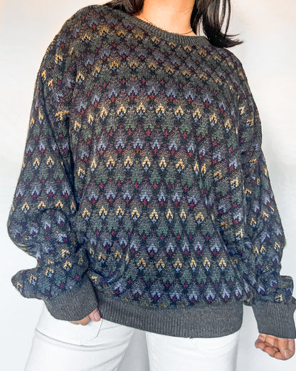 Diamond Patterned Knitted Sweater