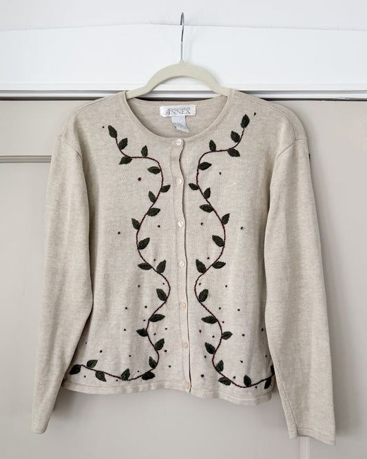 Leaf Cream Cardigan