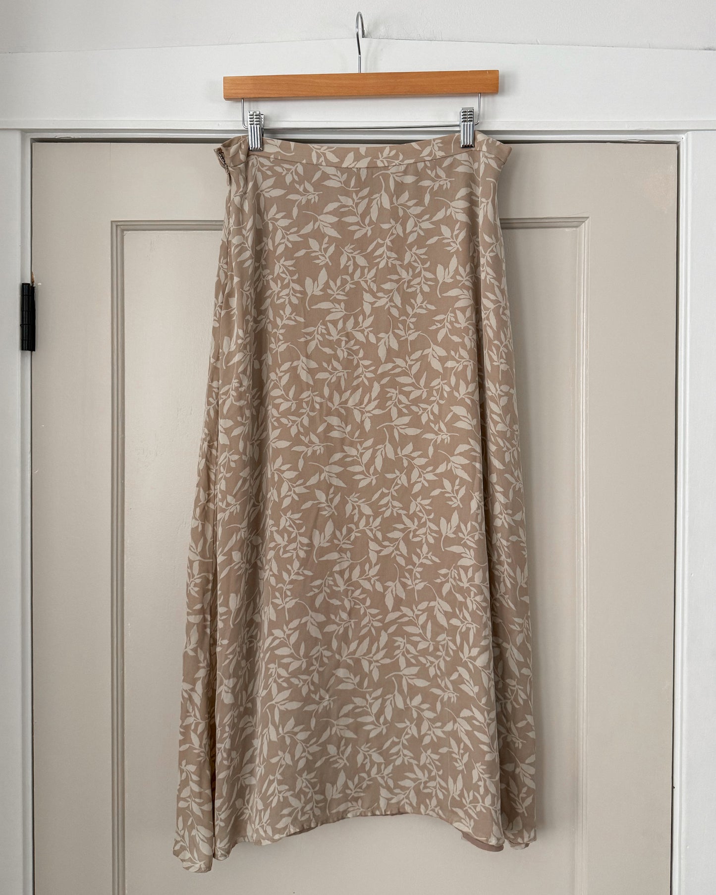 Silk Leaf Maxi Skirt