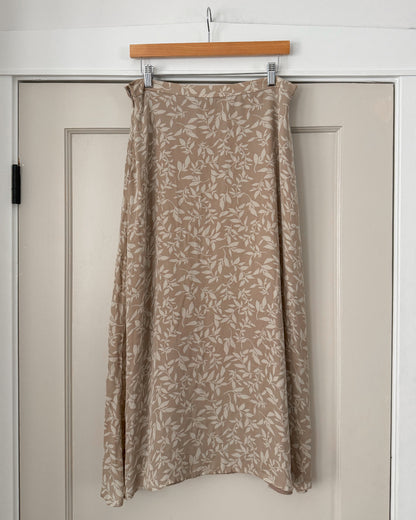 Silk Leaf Maxi Skirt