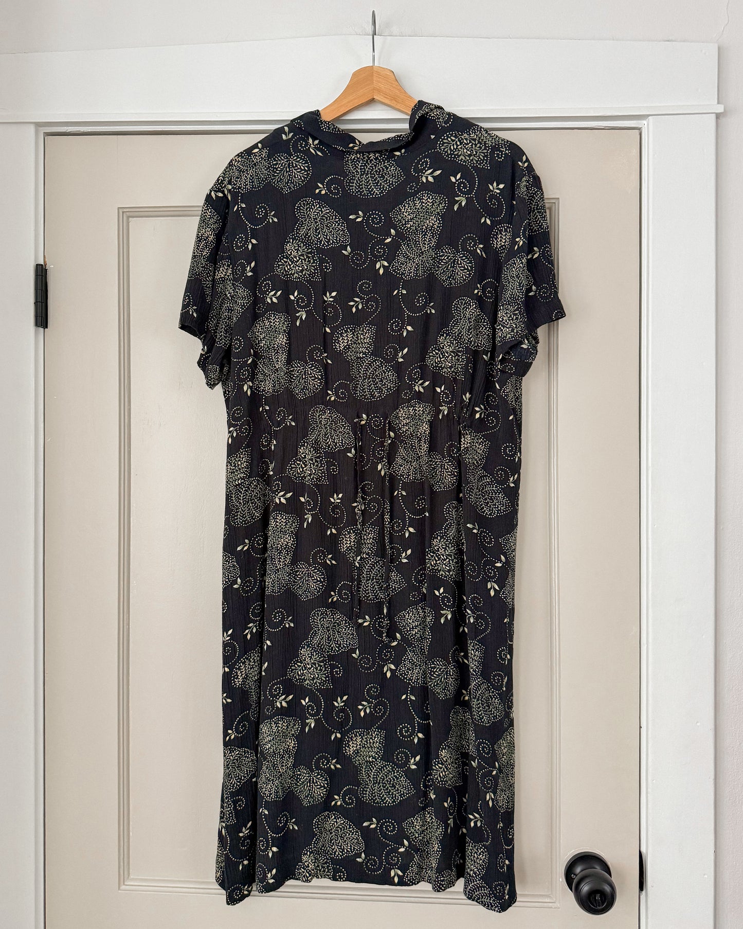 Black Collared Button Dress