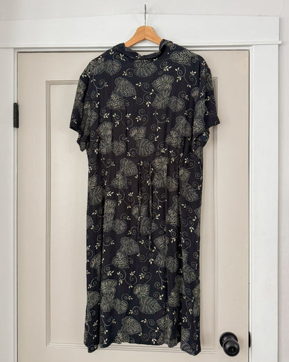 Black Collared Button Dress