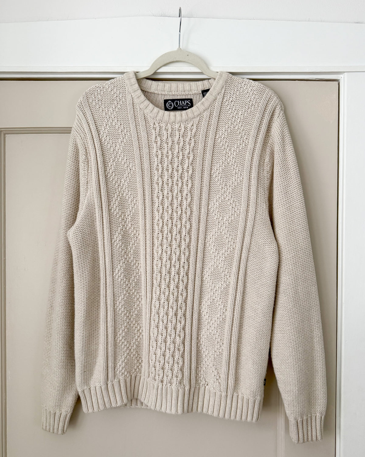 Chaps Cotton Textured Knitted Sweater