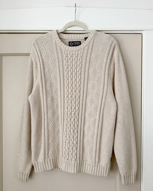 Chaps Cotton Textured Knitted Sweater