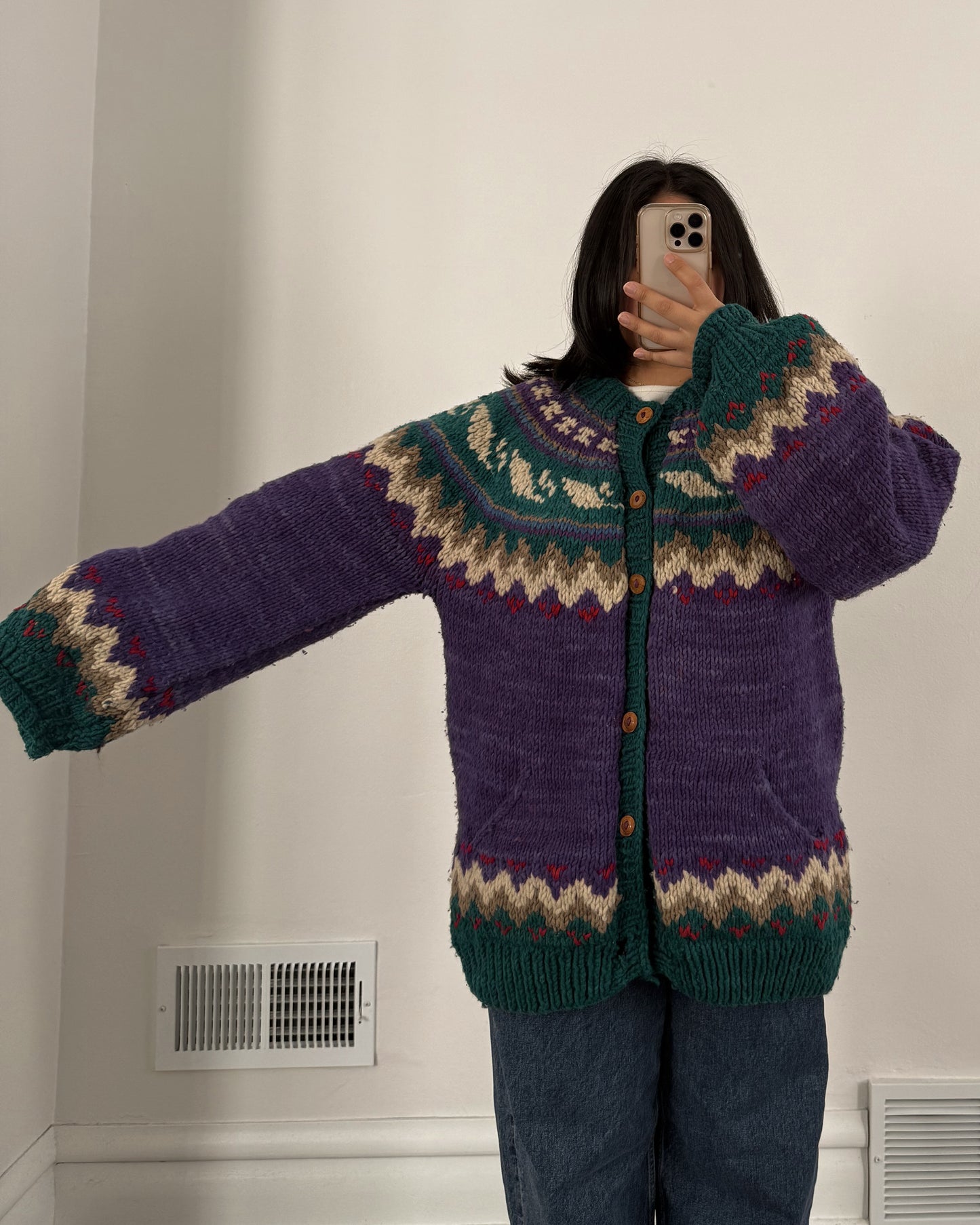 Vintage Hand Made Wool Cardigan