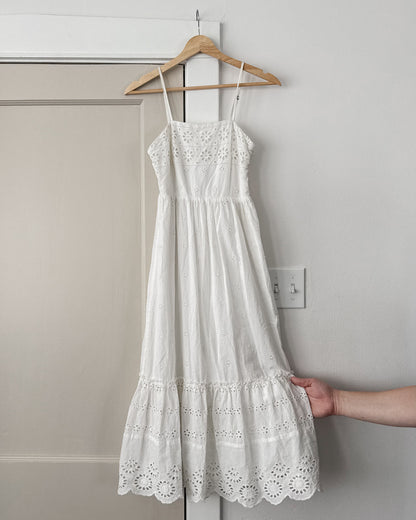 White Ruffle Eyelet Dress