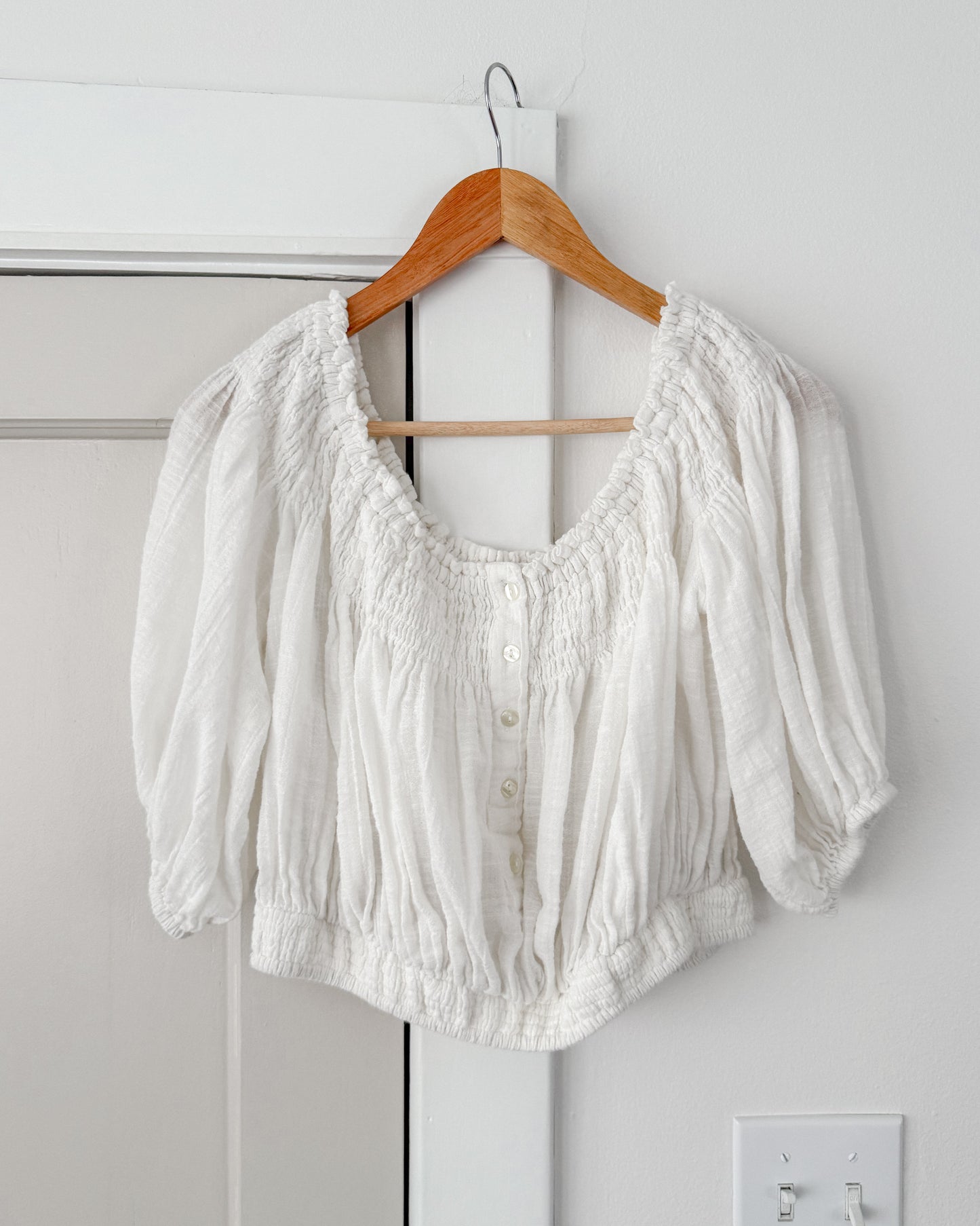 We The Free Bubble Smocked Blouse